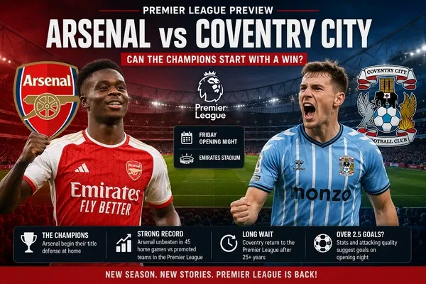 Arsenal vs Coventry City Preview: Can the Champions Start with a Win?