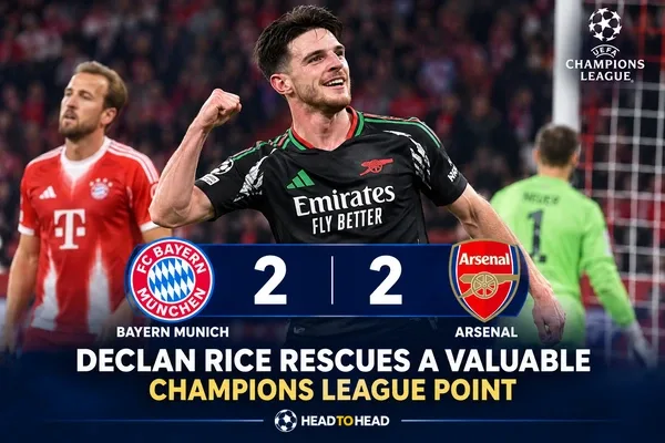 Bayern Munich 2-2 Arsenal: Declan Rice Rescues a Valuable Champions League Point