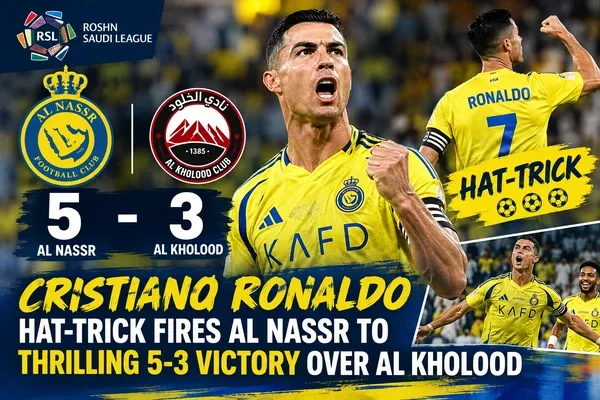 Cristiano Ronaldo Hat-Trick Fires Al Nassr to Thrilling 5-3 Victory Over Al Kholood