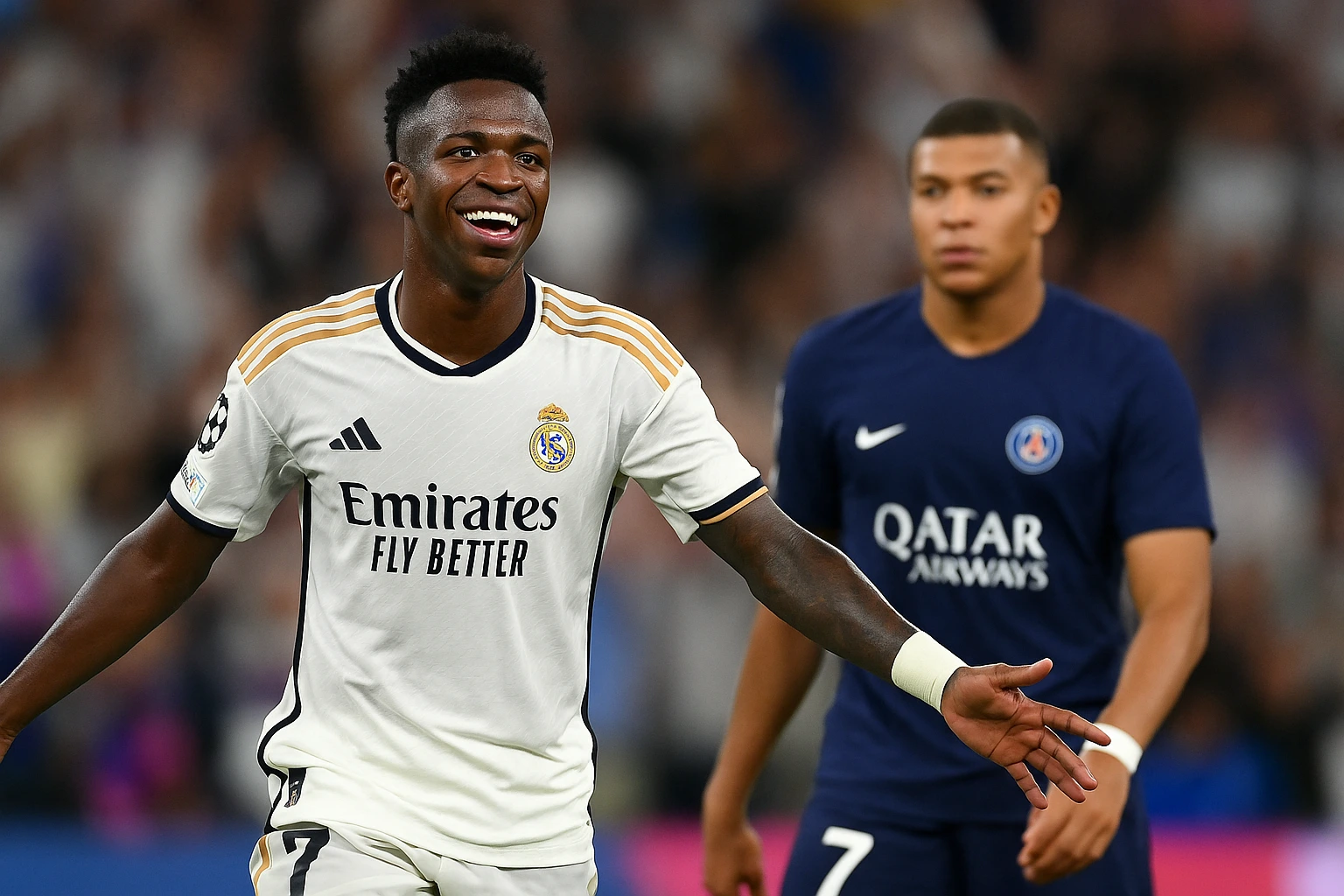 Vinícius Júnior and Mbappé in Action