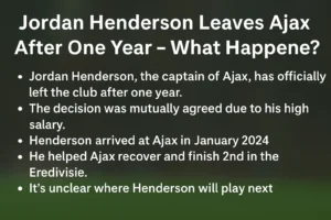 Jordan Henderson Leaves Ajax After One Year – What Happened?