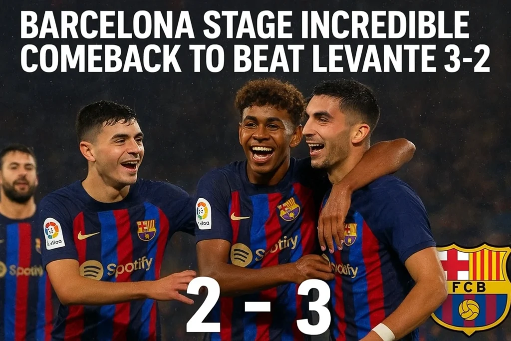 Barcelona Stage Incredible Comeback to Beat Levante 3-2 in LaLiga Thriller