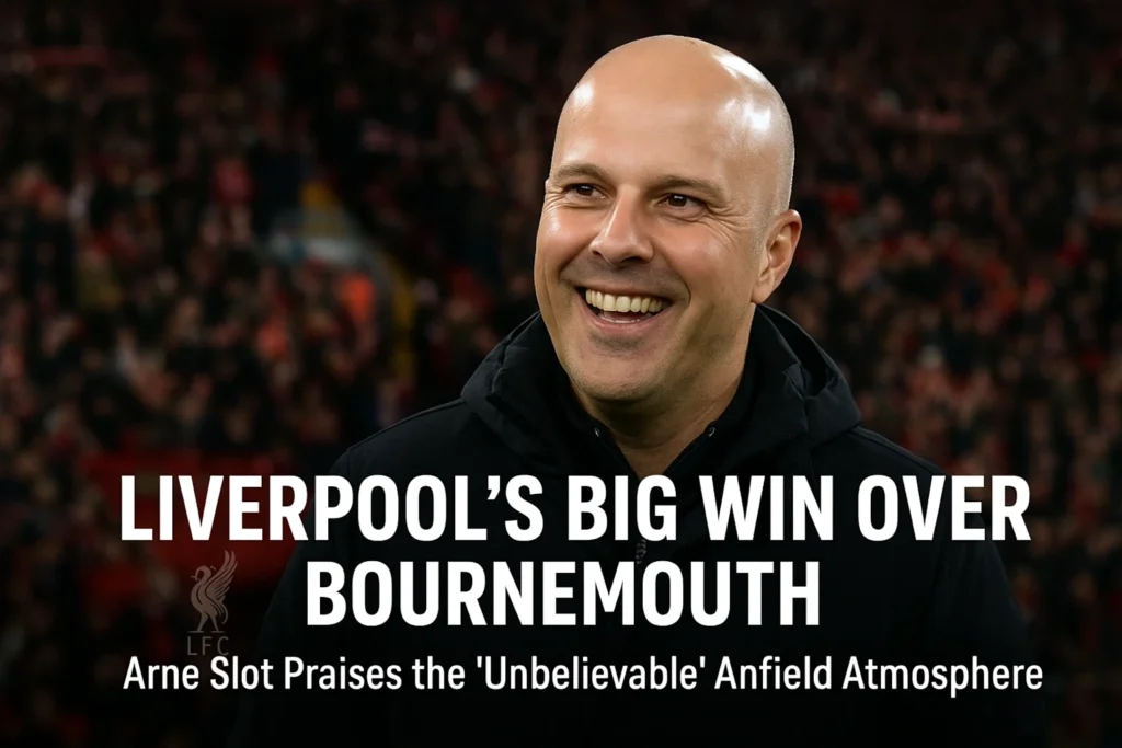 Liverpool Big Win Over Bournemouth Arne Slot Praises the Unbelievable Anfield Atmosphere