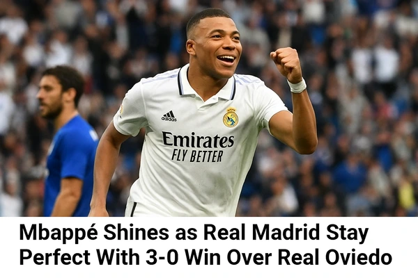 Mbappé Shines as Real Madrid Stay Perfect With 3-0 Win Over Real Oviedo